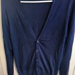 Men's Navy Blue Cardigan Sweater